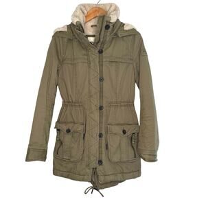 Abercrombie & Fitch sherpa lined military utility  jacket size small Y2K